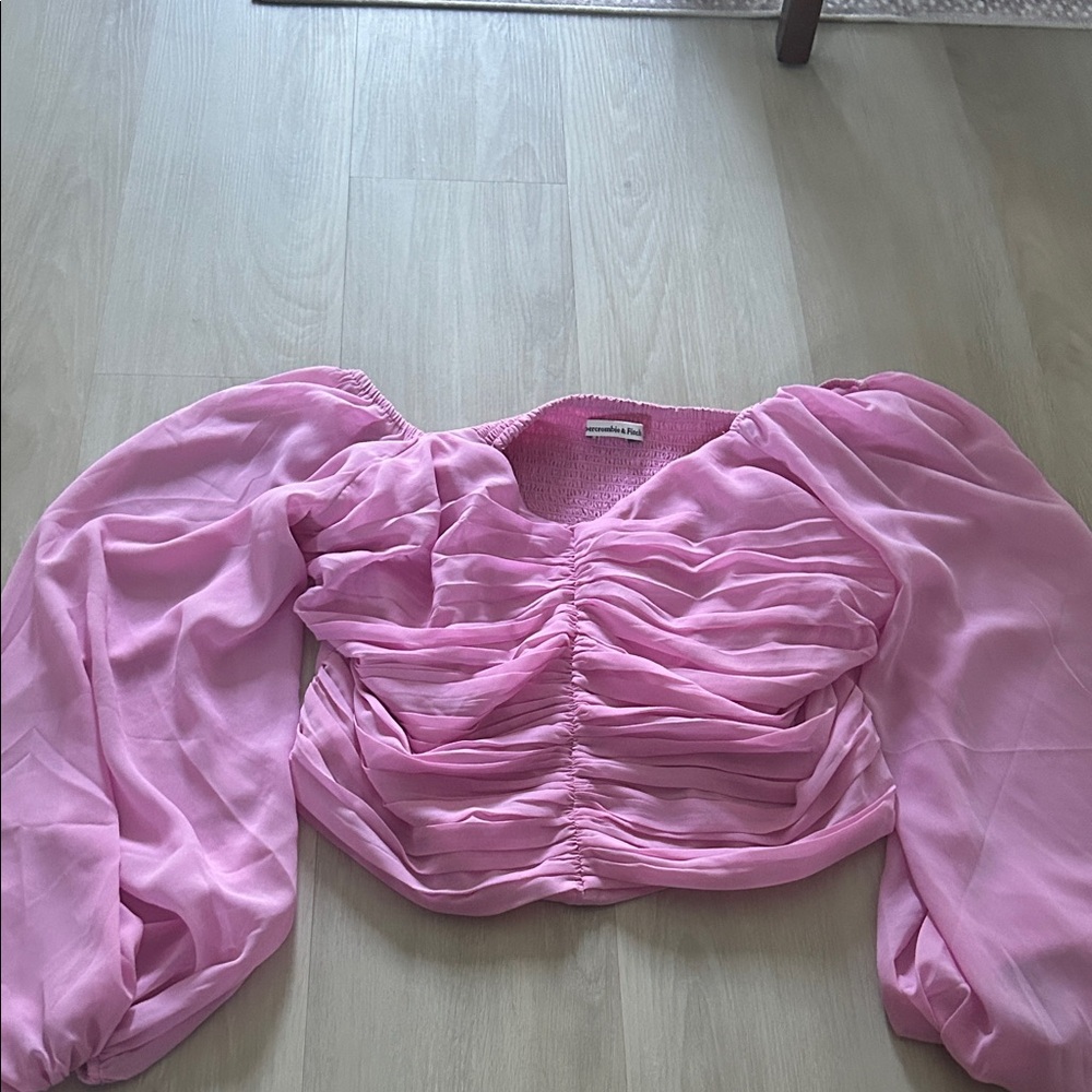 Abercrombie & Fitch Pink Gathered Blouse